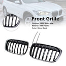 2 Stuks Glanzend Zwart Front Nier Grill Grille Fit Bmw X1 F48 F49 2016-2019-5