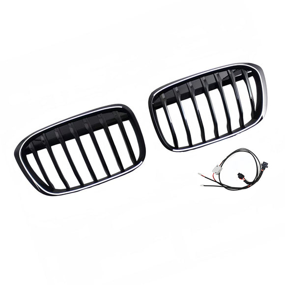 2 Stuks Glanzend Zwart Front Nier Grill Grille Fit Bmw X1 F48 F49 2016-2019