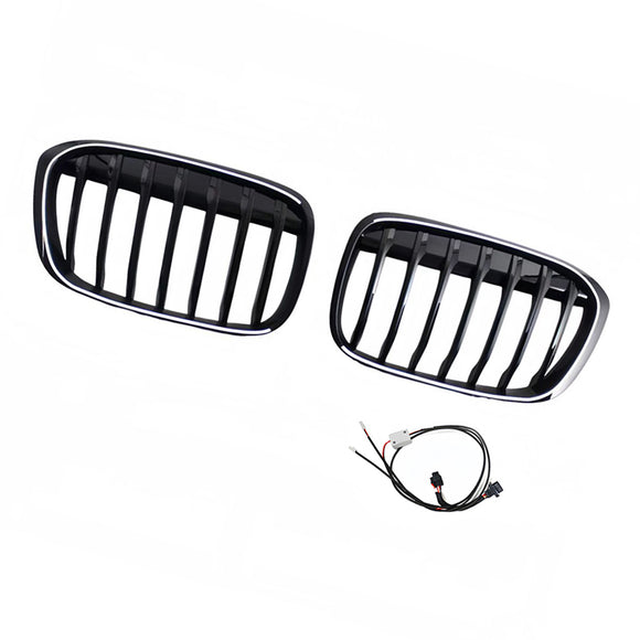 2 Stuks Glanzend Zwart Front Nier Grill Grille Fit Bmw X1 F48 F49 2016-2019