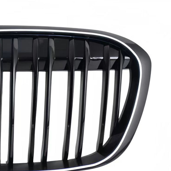 Parrilla frontal negra brillante para BMW X1 F48 F49 2016-2019 de doble línea