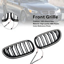 2 uds. Rejilla delantera deportiva negra brillante para BMW E60 E61 520i 530i 2004-2009-3