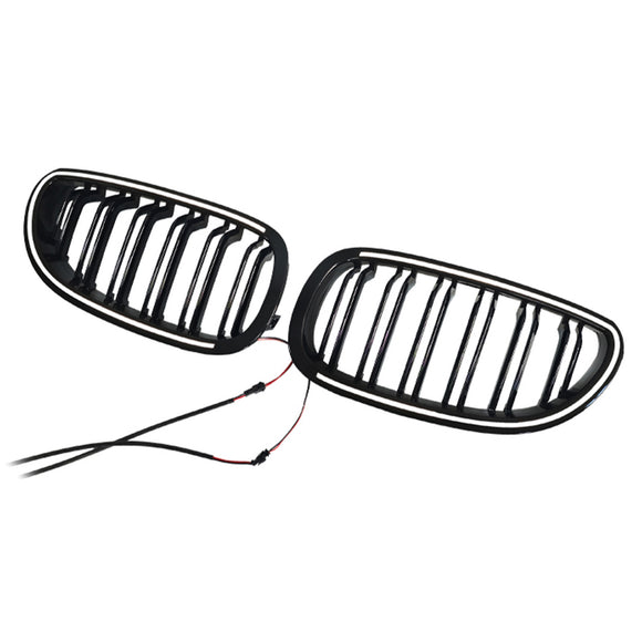 2 uds. Rejilla delantera deportiva negra brillante para BMW E60 E61 520i 530i 2004-2009