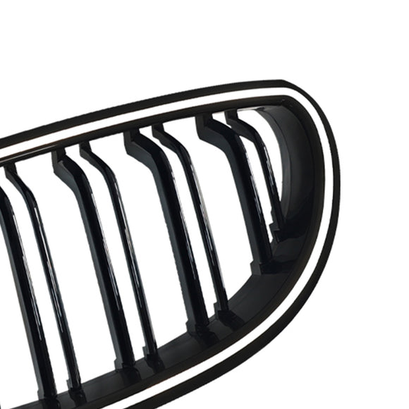 2 uds. Rejilla delantera deportiva negra brillante para BMW E60 E61 520i 530i 2004-2009