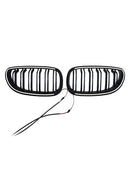 2 uds. Rejilla delantera deportiva negra brillante para BMW E60 E61 520i 530i 2004-2009-13