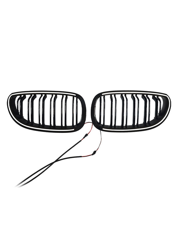 2 uds. Rejilla delantera deportiva negra brillante para BMW E60 E61 520i 530i 2004-2009