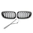 2 uds. Rejilla delantera deportiva negra brillante para BMW E60 E61 520i 530i 2004-2009-14