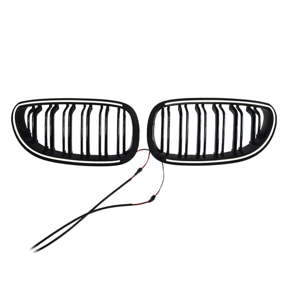 2 uds. Rejilla delantera deportiva negra brillante para BMW E60 E61 520i 530i 2004-2009