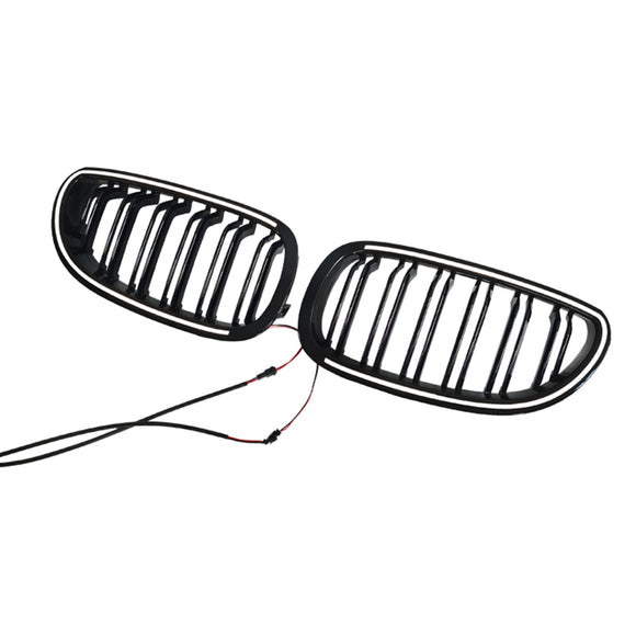 2 uds. Rejilla delantera deportiva negra brillante para BMW E60 E61 520i 530i 2004-2009