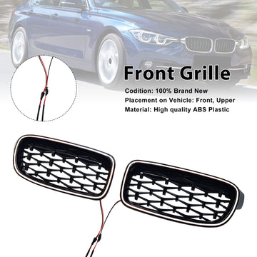 Diamond Front Kidney Grille Grill Fit BMW 3 Series F30 F31 F35 2012-2019 - 0