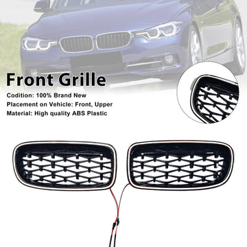 Diamond Front Kidney Grille Grill Fit BMW 3 Series F30 F31 F35 2012-2019