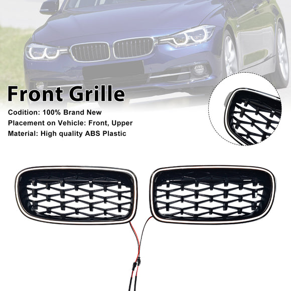 Diamond Front Kidney Grille Grill Fit BMW 3 Series F30 F31 F35 2012-2019