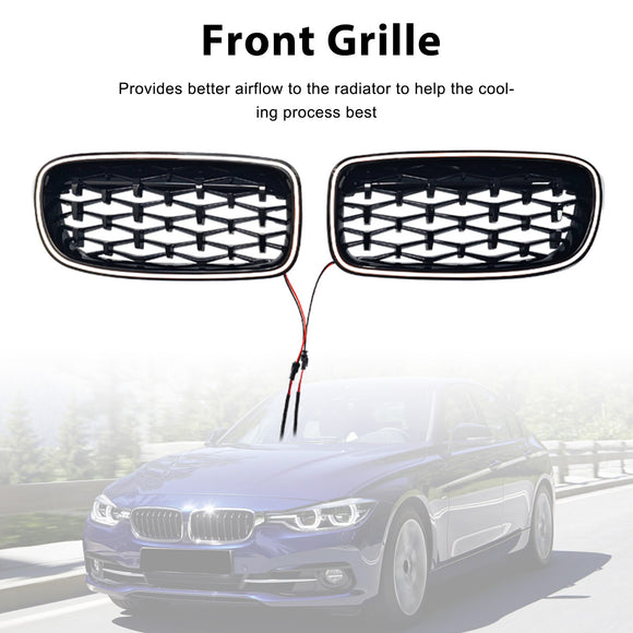 Diamond Front Kidney Grille Grill Fit BMW 3 Series F30 F31 F35 2012-2019