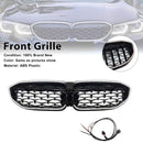 Grille de calandre en diamant 51138072085 pour BMW série 3 G20 2019 – 2022, noire-8
