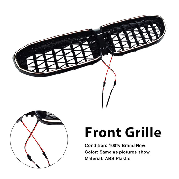Grille de calandre en diamant 51138072085 pour BMW série 3 G20 2019 – 2022, noire