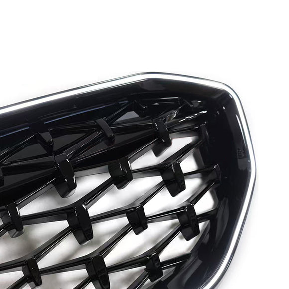 Grille de calandre en diamant 51138072085 pour BMW série 3 G20 2019 – 2022, noire