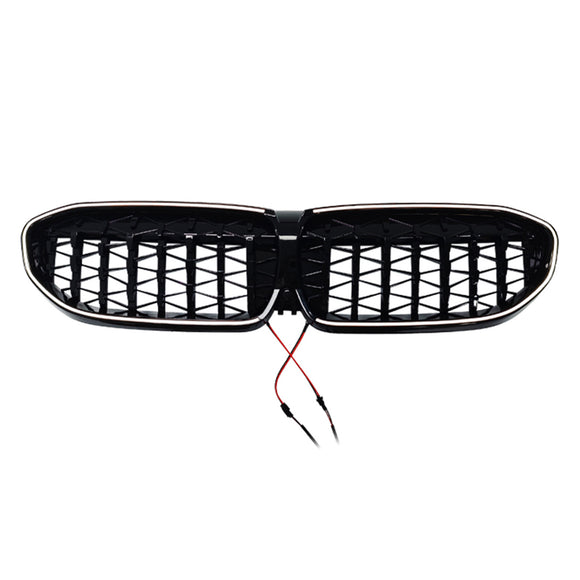 Grille de calandre en diamant 51138072085 pour BMW série 3 G20 2019 – 2022, noire