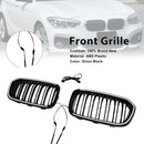 Doppellinien-Frontnierengrill, passend für BMW 1er F20 F21 2015–2017, Schwarz-2