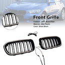 Doppellinien-Frontnierengrill, passend für BMW 1er F20 F21 2015–2017, Schwarz-3