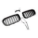 Doppellinien-Frontnierengrill, passend für BMW 1er F20 F21 2015–2017, Schwarz-7