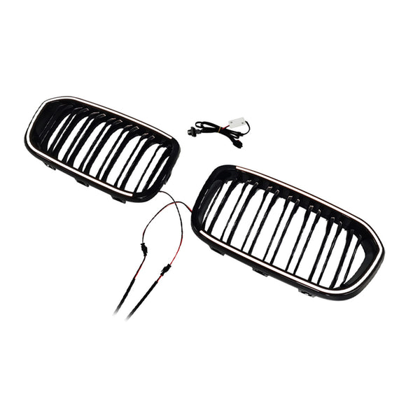 Doppellinien-Frontnierengrill, passend für BMW 1er F20 F21 2015–2017, Schwarz
