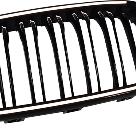 Doppellinien-Frontnierengrill, passend für BMW 1er F20 F21 2015–2017, Schwarz