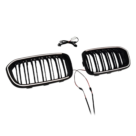Doppellinien-Frontnierengrill, passend für BMW 1er F20 F21 2015–2017, Schwarz