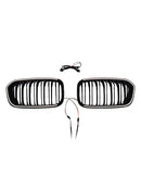 Doppellinien-Frontnierengrill, passend für BMW 1er F20 F21 2015–2017, Schwarz-13