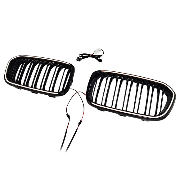 Doppellinien-Frontnierengrill, passend für BMW 1er F20 F21 2015–2017, Schwarz