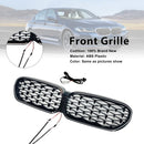 Diamond Front Nier Grill Grille Fit BMW 5 Serie G30 G38 2021-2024 Zwart-2