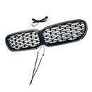 Diamond Front Nier Grill Grille Fit BMW 5 Serie G30 G38 2021-2024 Zwart-7
