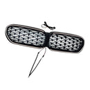 Diamond Front Nier Grill Grille Fit BMW 5 Serie G30 G38 2021-2024 Zwart-8