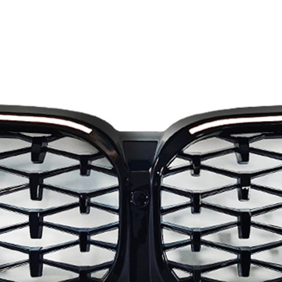 Diamond Front Nier Grill Grille Fit BMW 5 Serie G30 G38 2021-2024 Zwart