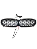 Diamond Front Nier Grill Grille Fit BMW 5 Serie G30 G38 2021-2024 Zwart-13