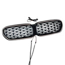 Diamond Front Nier Grill Grille Fit BMW 5 Serie G30 G38 2021-2024 Zwart-16