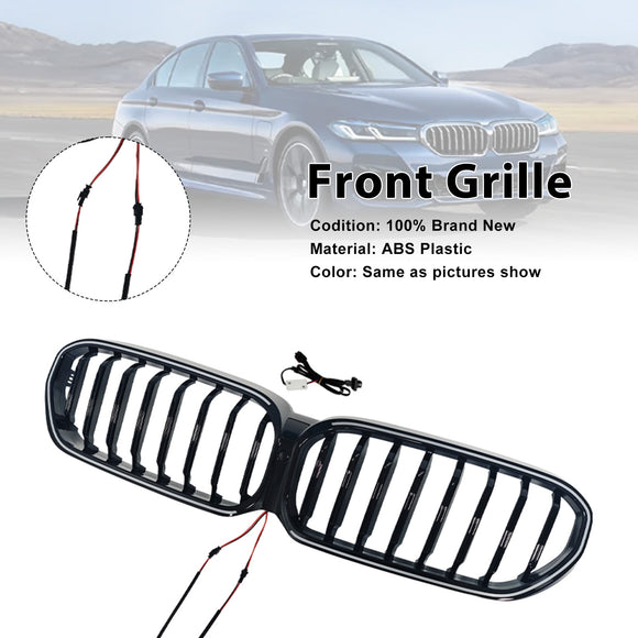 Gloss Black Front Kidney Grill Grille Fit BMW 5 Series G30 G38 2021-2024