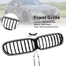 Gloss Black Front Kidney Grill Grille Fit BMW 5 Series G30 G38 2021-2024-3