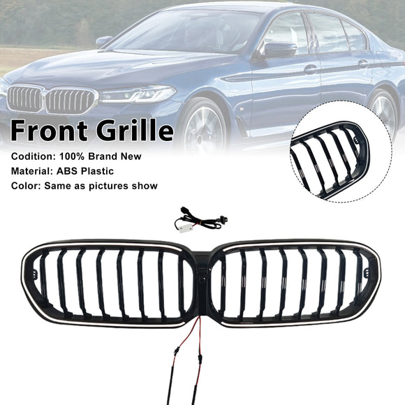 Gloss Black Front Kidney Grill Grille Fit BMW 5 Series G30 G38 2021-2024