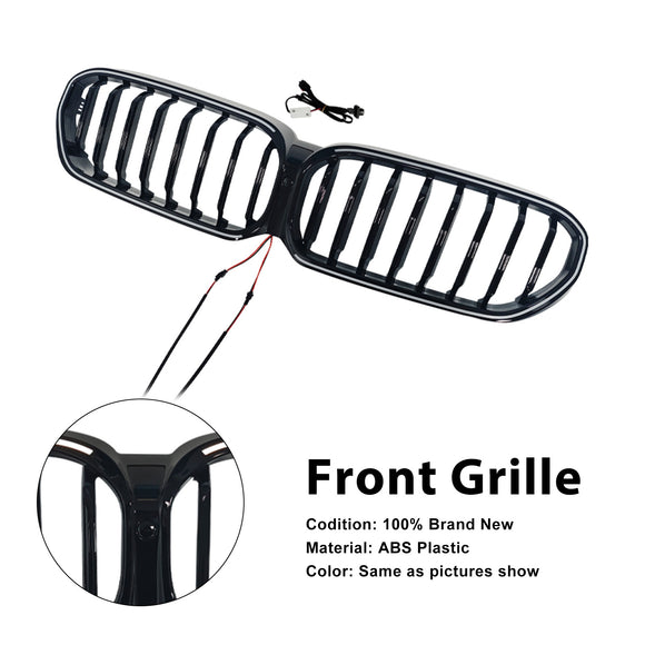 Gloss Black Front Kidney Grill Grille Fit BMW 5 Series G30 G38 2021-2024