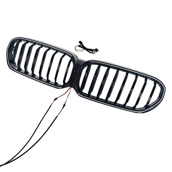 Gloss Black Front Kidney Grill Grille Fit BMW 5 Series G30 G38 2021-2024