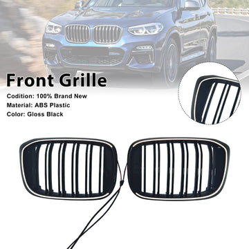Front Kidney Mesh Grille Grill Fit BMW X4 G02 X3 G01 G08 2018-2021 Pre-Facelift