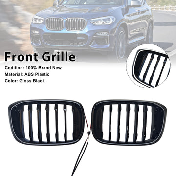 Gloss Black Front Kidney Grill Grille Fit BMW X4 G02 X3 G01 G08 2018-2021