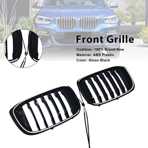 Gloss Black Front Kidney Grill Grille Fit BMW X4 G02 X3 G01 G08 2018-2021