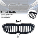 Double Slat Kidney Grill Grill Fit BMW 1 Series F40 2019-2024 kiiltävä musta-1