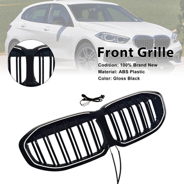 Doppellamellen-Nierengrill, passend für BMW 1er F40 2019–2024, glänzend schwarz - 0