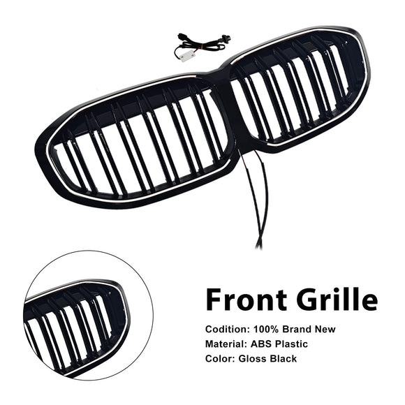 Double Slat Kidney Grill Grill Fit BMW 1 Series F40 2019-2024 kiiltävä musta