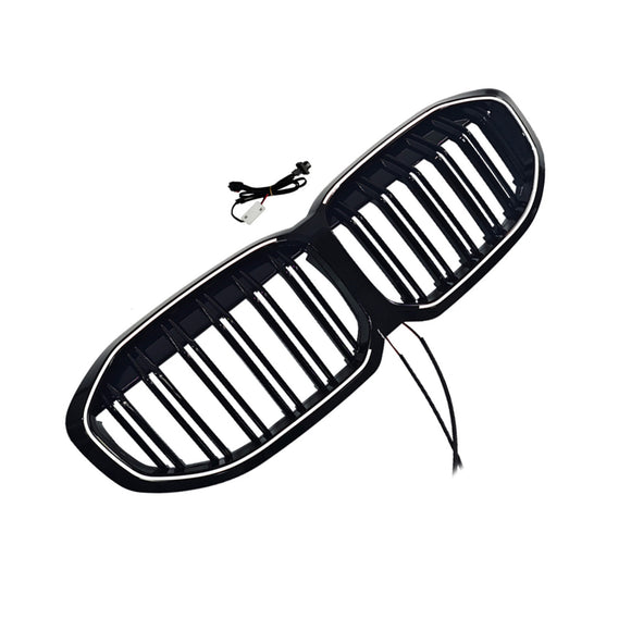 Double Slat Kidney Grill Grill Fit BMW 1 Series F40 2019-2024 kiiltävä musta