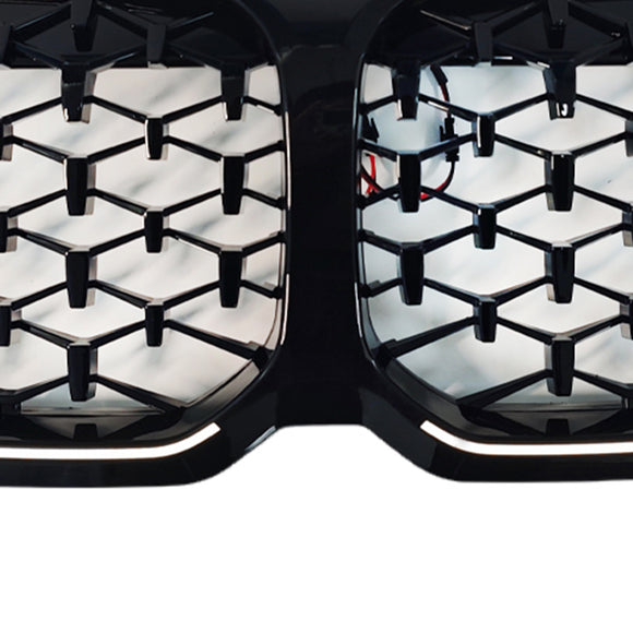 Calandre avant en diamant pour BMW série 1 F40 2019 – 2024, noir brillant