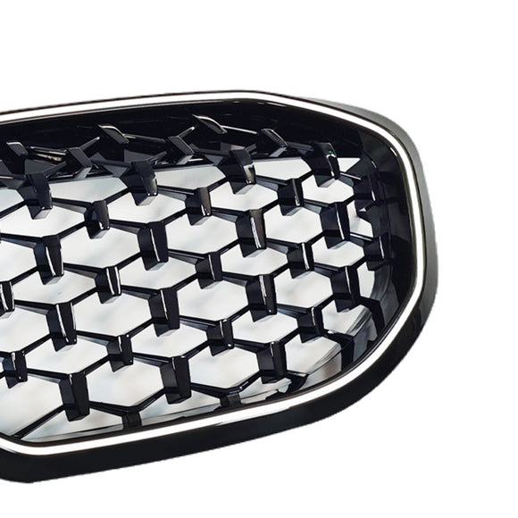 Calandre avant en diamant pour BMW série 1 F40 2019 – 2024, noir brillant
