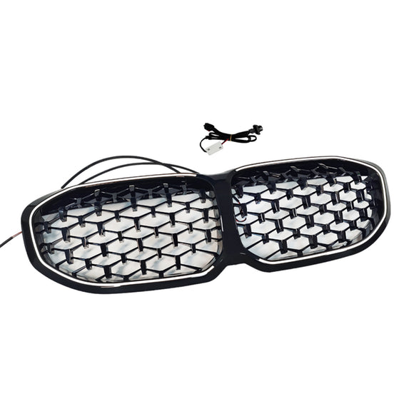 Calandre avant en diamant pour BMW série 1 F40 2019 – 2024, noir brillant