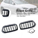 Rejilla negra para parachoques delantero, compatible con BMW X2 Series F39 2018-2023, doble listón-2
